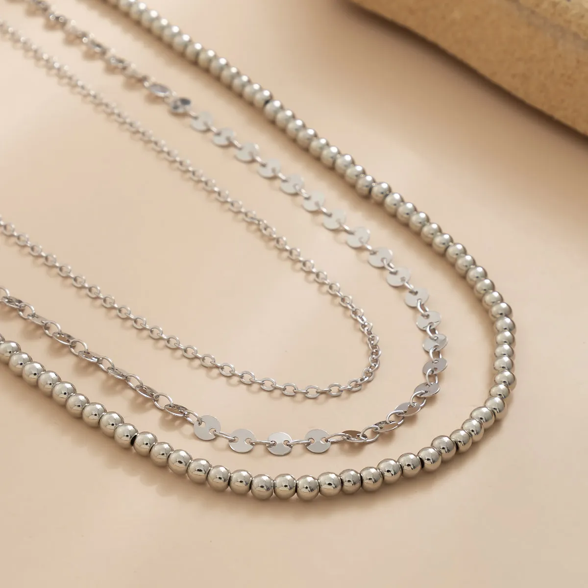 Silver-Plated Beaded Waist Chain Set