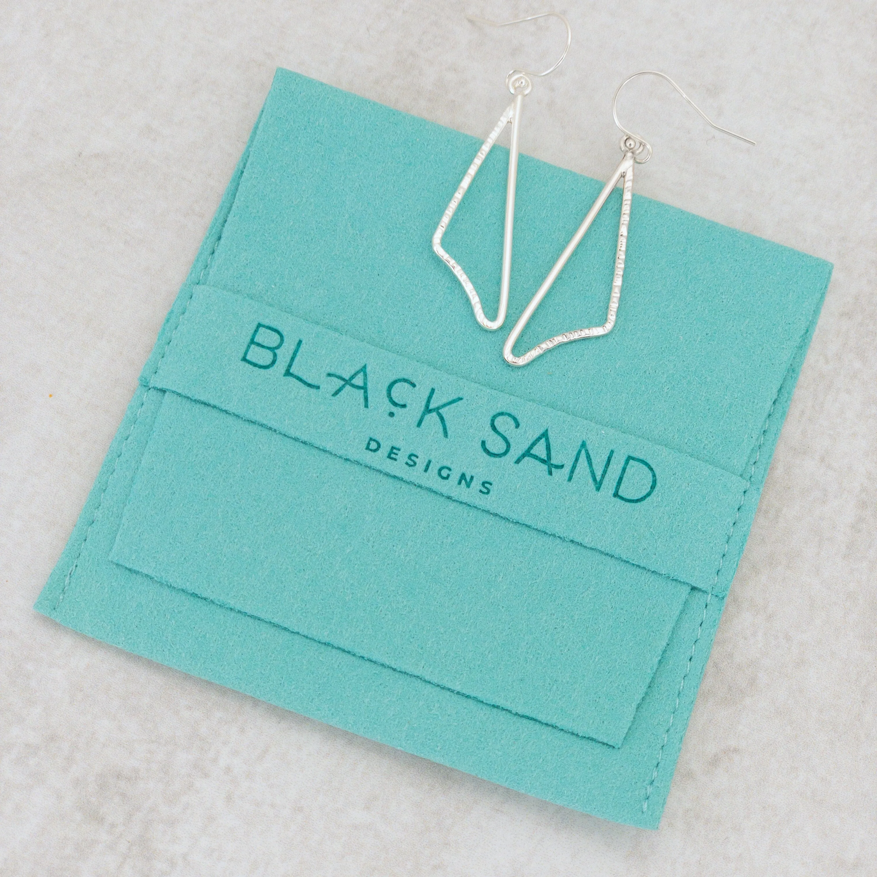 Silver Triangle Dangle Earrings Small - BREEZE