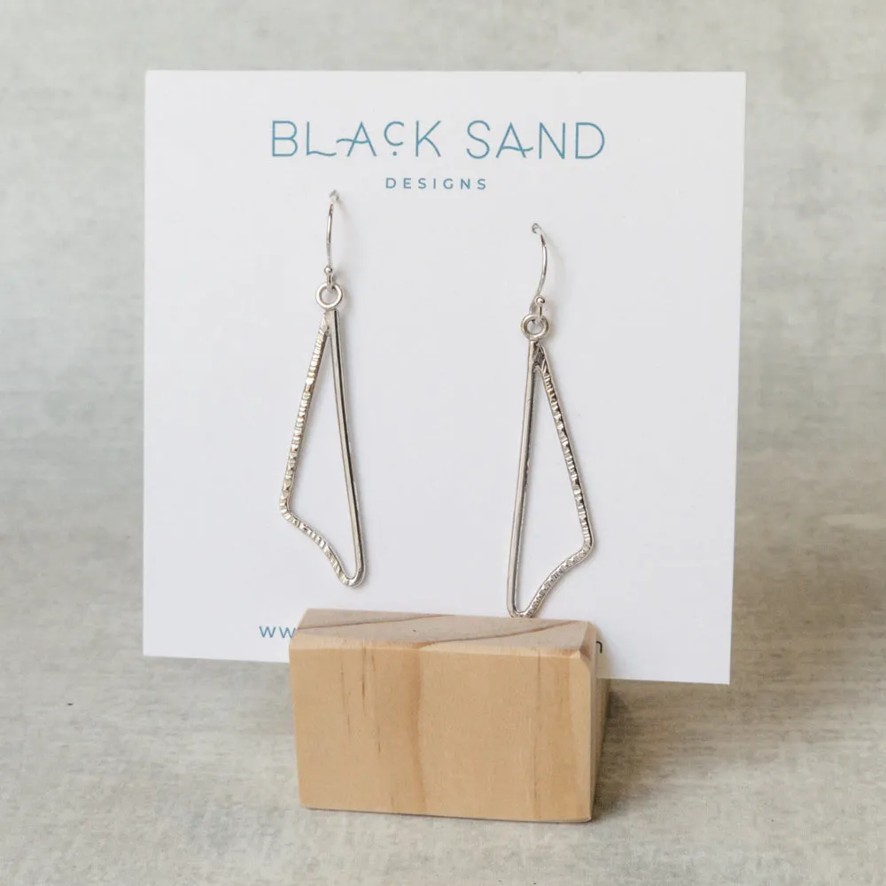 Silver Triangle Dangle Earrings Small - BREEZE