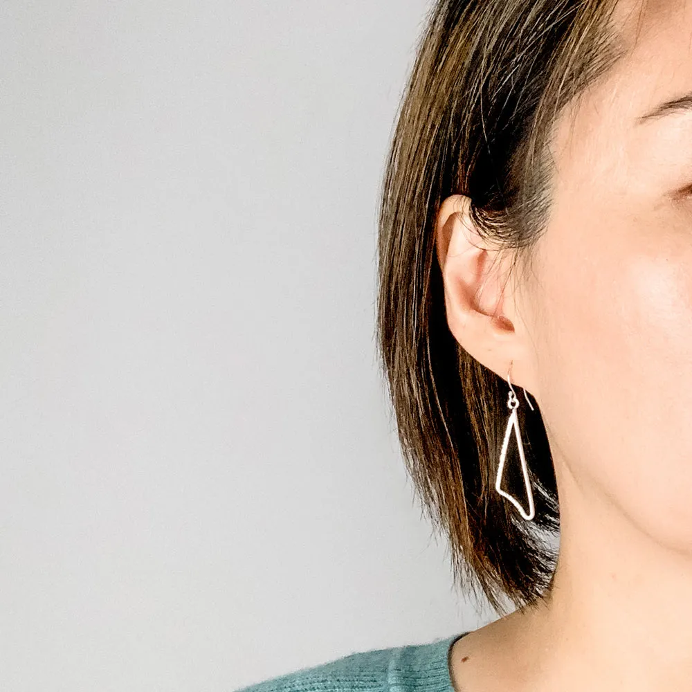 Silver Triangle Dangle Earrings Small - BREEZE