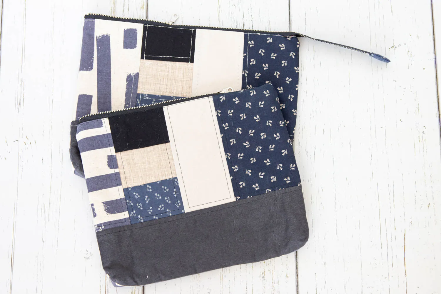 Simple pieced bags to store your projects or table!