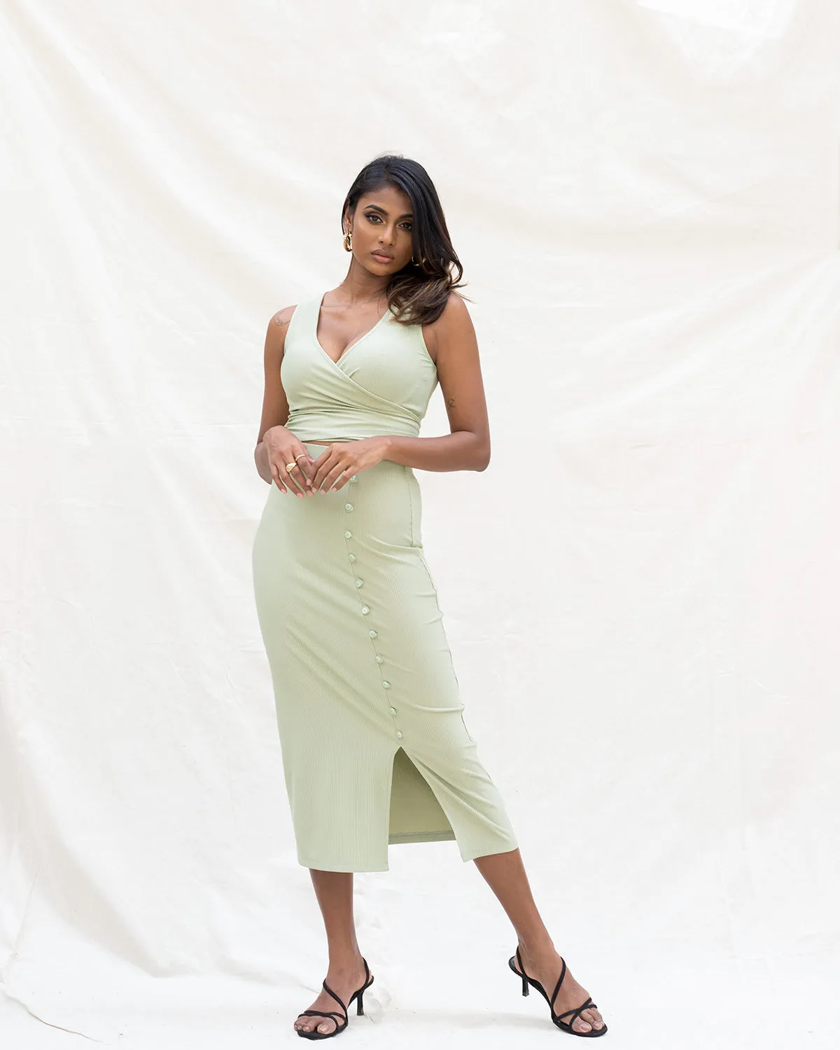 Sleeveless Wrap Top