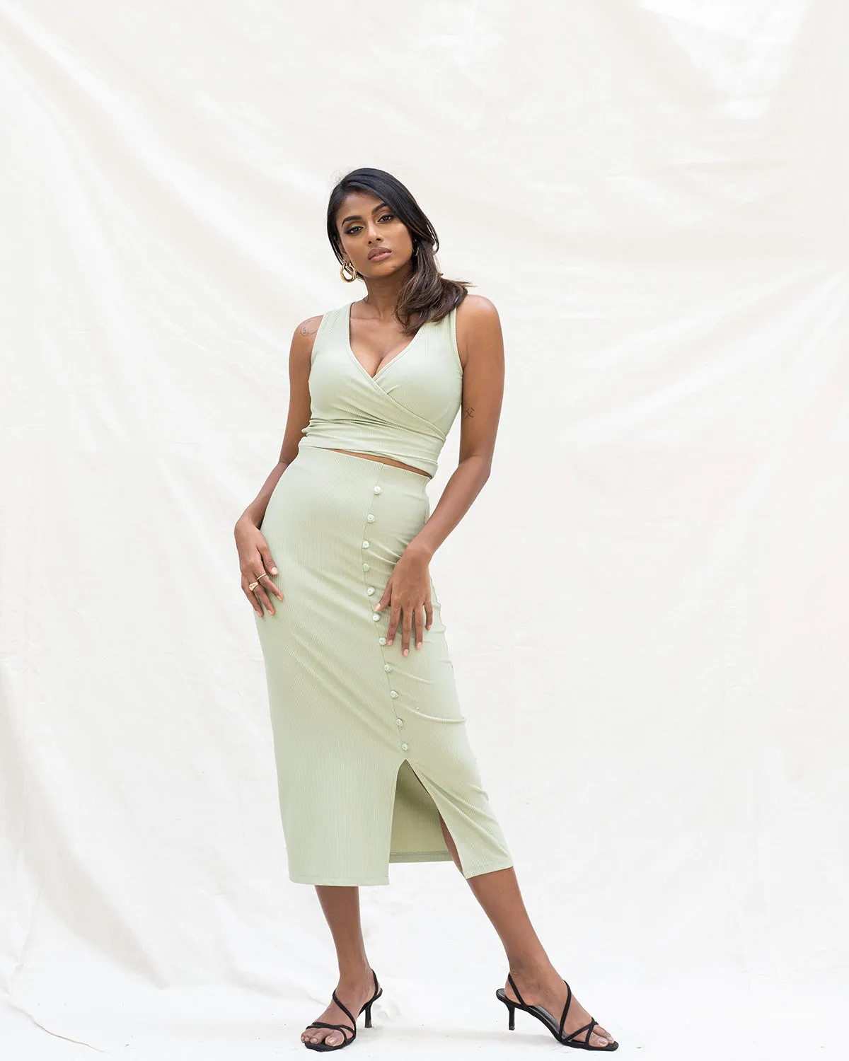 Sleeveless Wrap Top