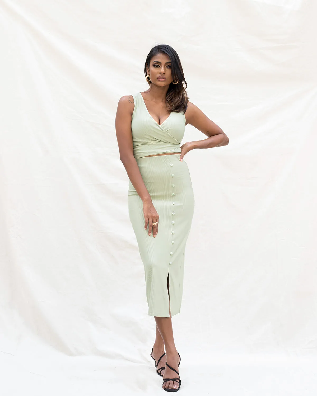 Sleeveless Wrap Top