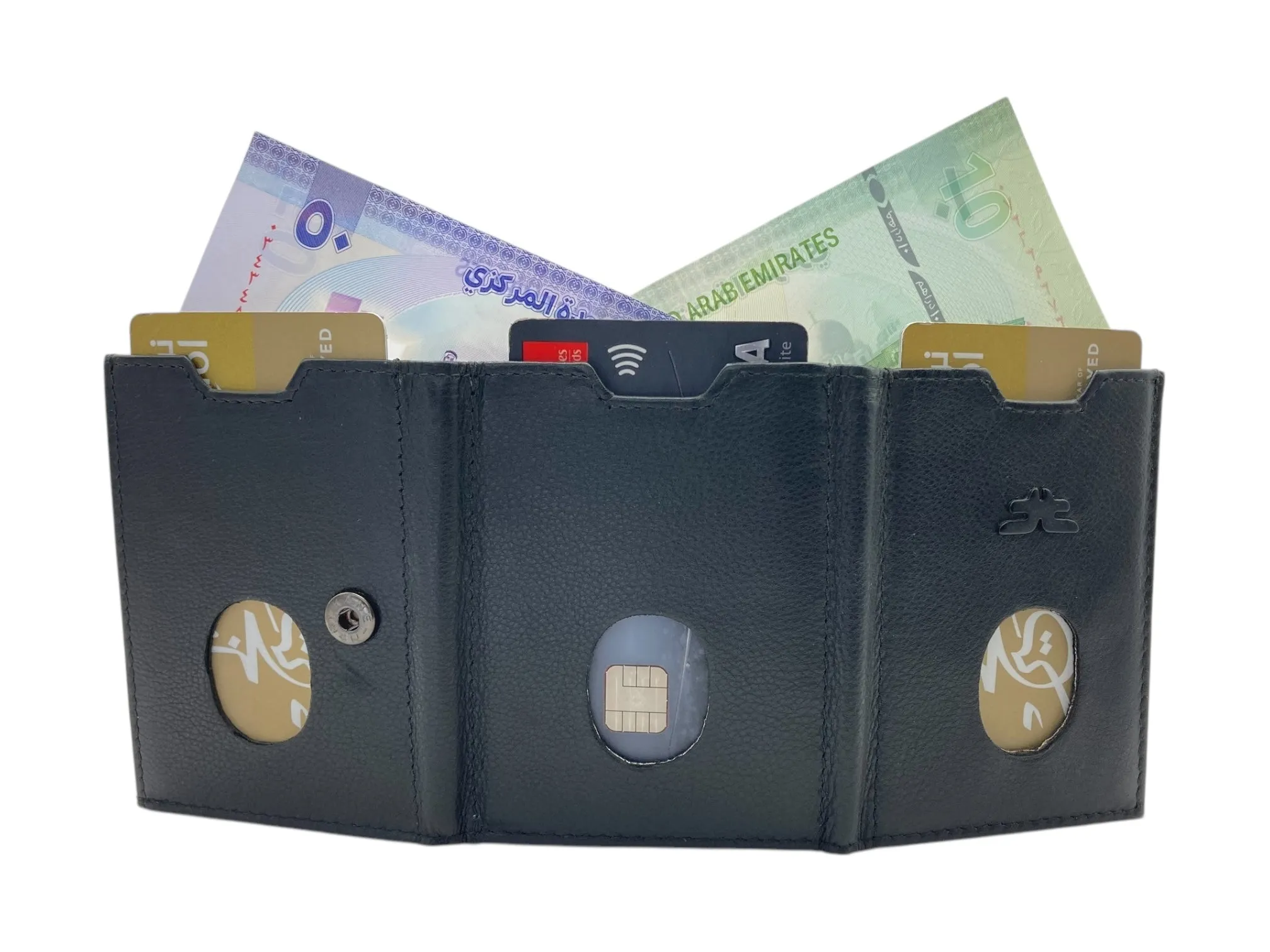Small Trifold Wallet Compact Size # 4520 [Button]