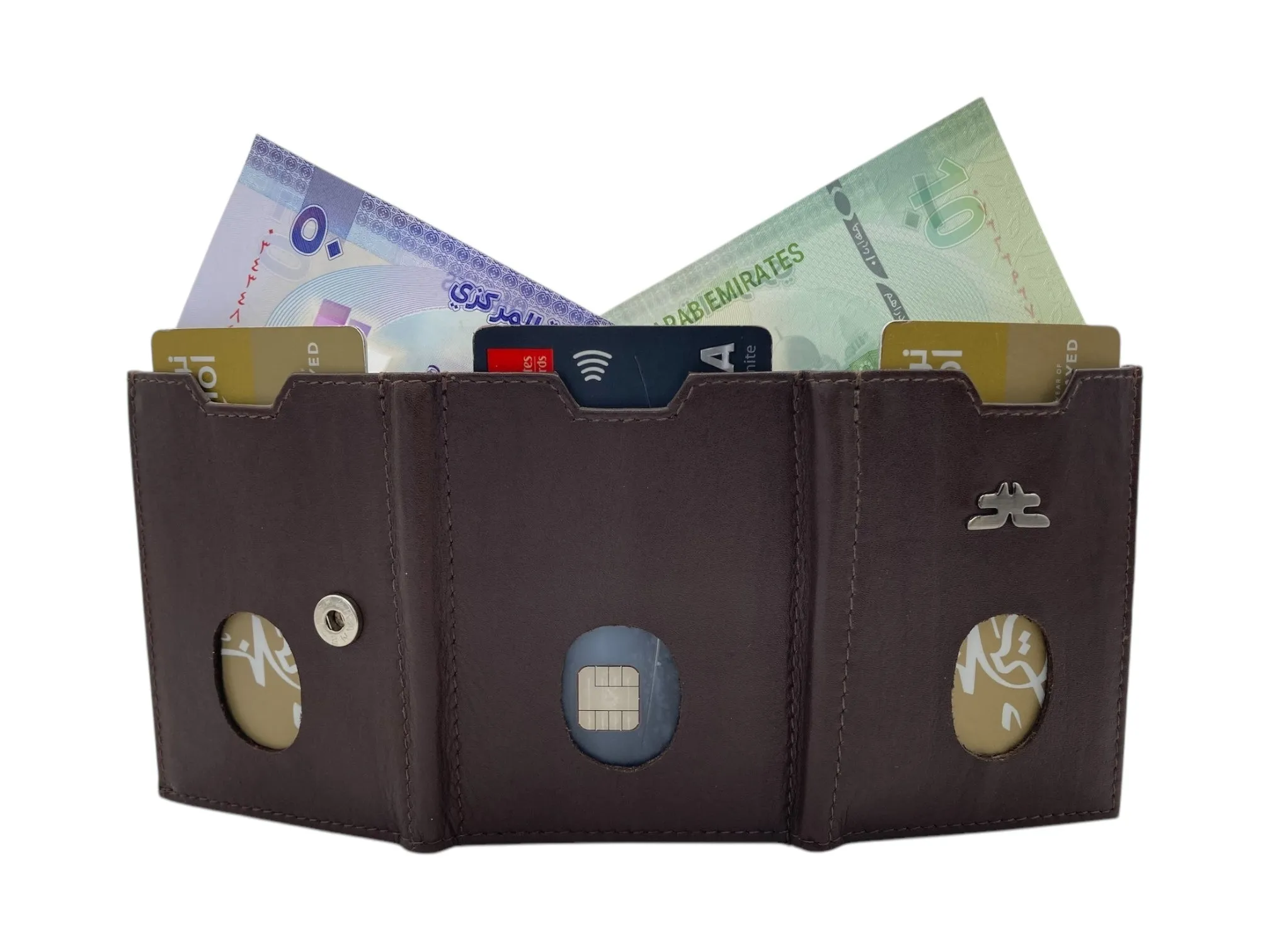Small Trifold Wallet Compact Size # 4520 [Button]