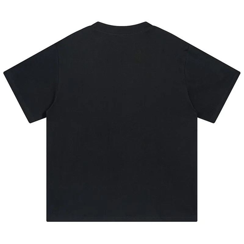 Sp5der Spider Web Print Gothic Punk T-Shirt Black