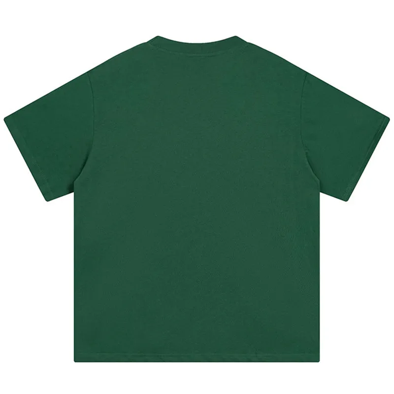 Sp5der Spider Web Print Gothic Punk T-Shirt Green