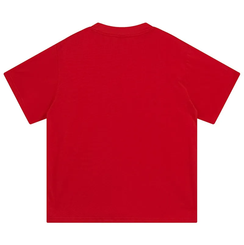 Sp5der Spider Web Print Gothic Punk T-Shirt Red
