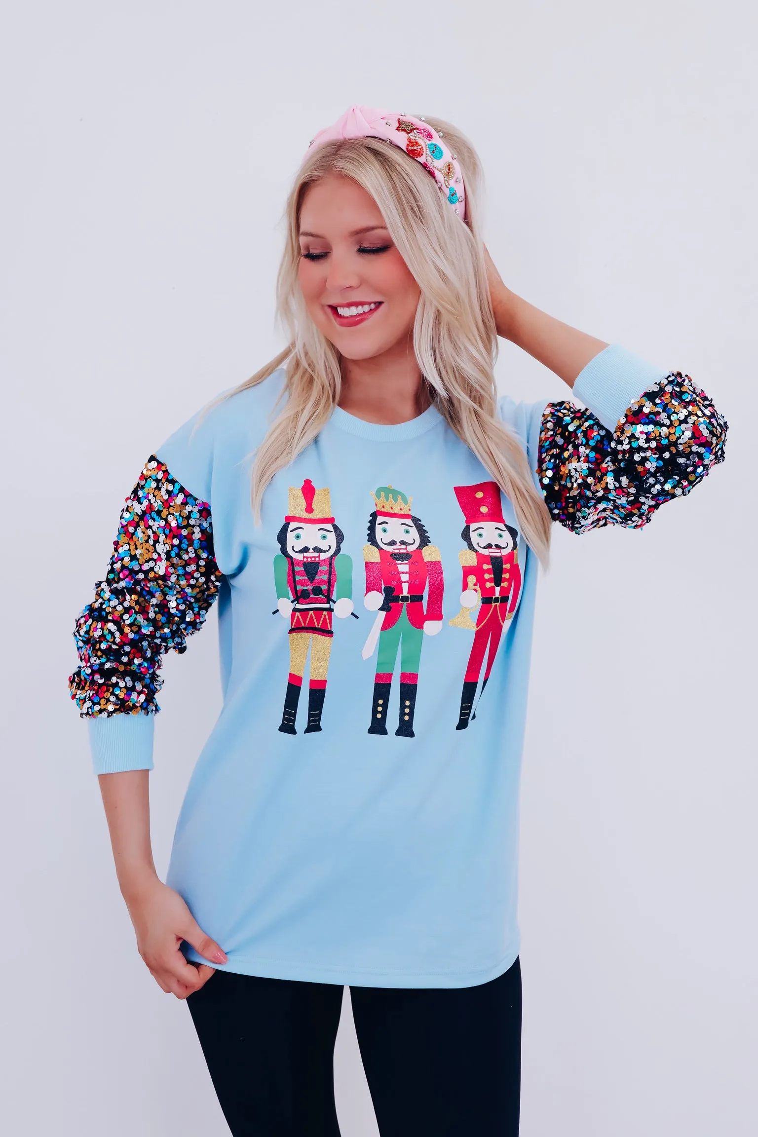 Sparkly Nutcracker Graphic Top - Blue