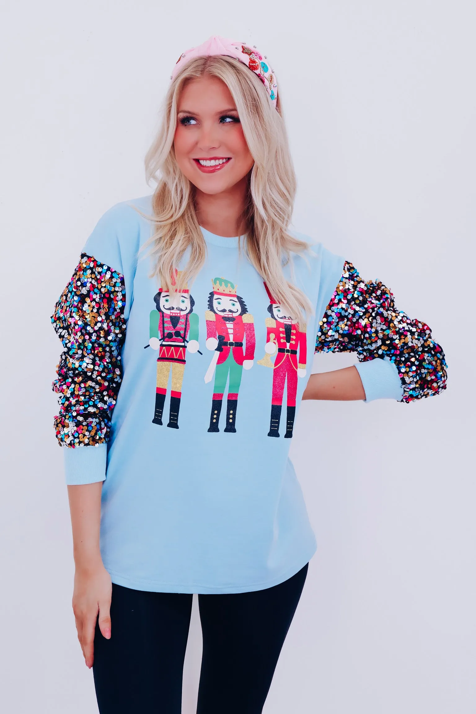 Sparkly Nutcracker Graphic Top - Blue