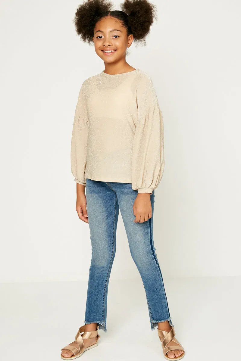 Sparkly Puff Long Sleeve Top