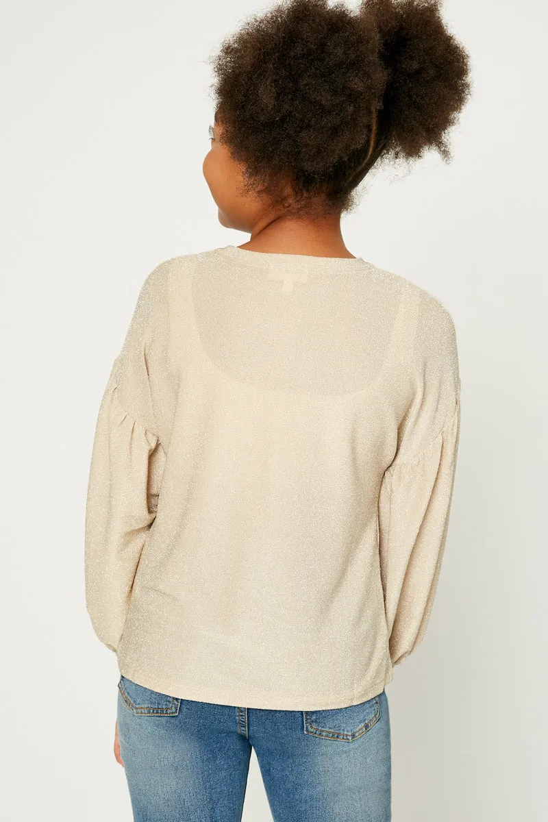 Sparkly Puff Long Sleeve Top