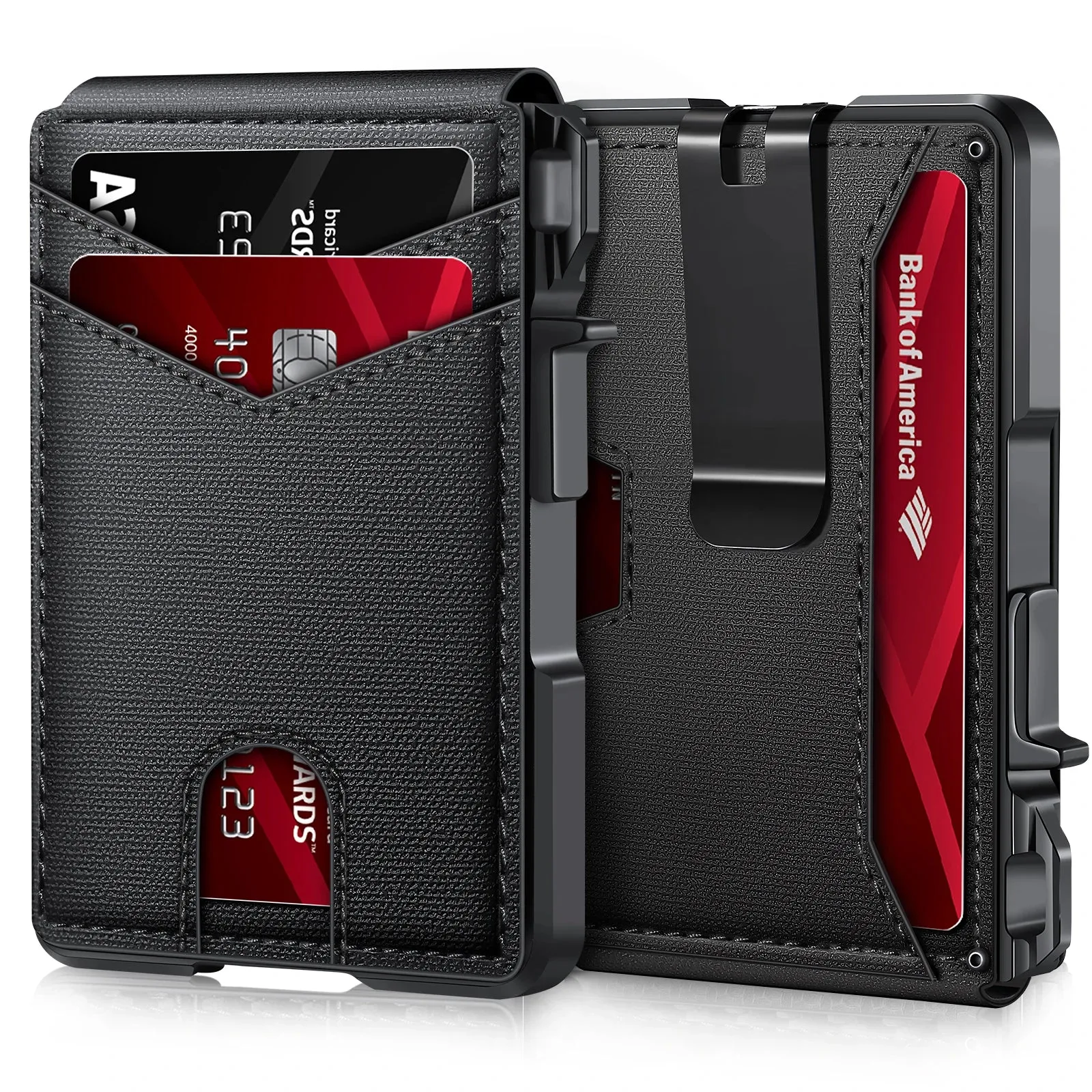 TANGMO Tactical Smart Wallet with RFID Blocking and Card Popup