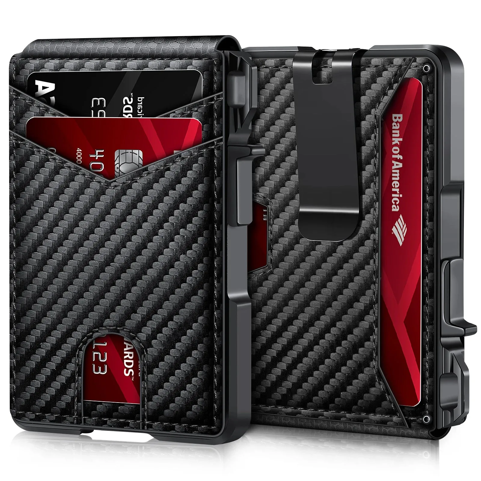 TANGMO Tactical Smart Wallet with RFID Blocking and Card Popup