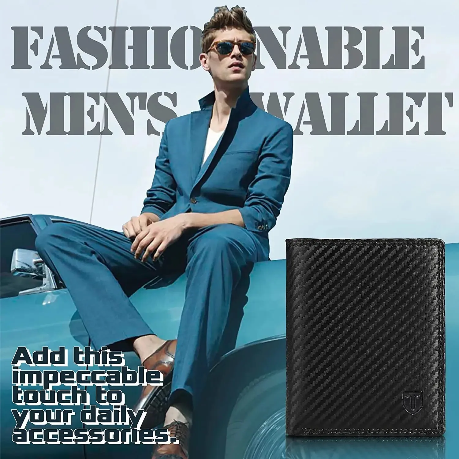 TEEHON Leather Smart Wallet with RFID Blocking