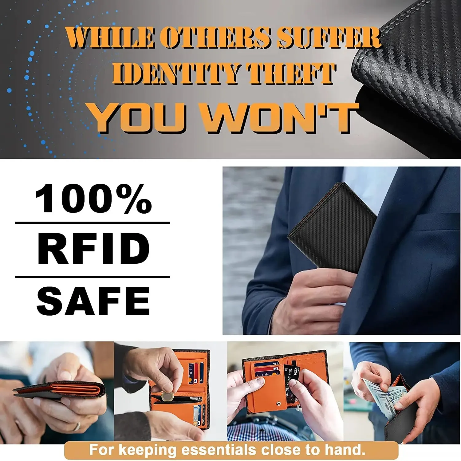 TEEHON Leather Smart Wallet with RFID Blocking