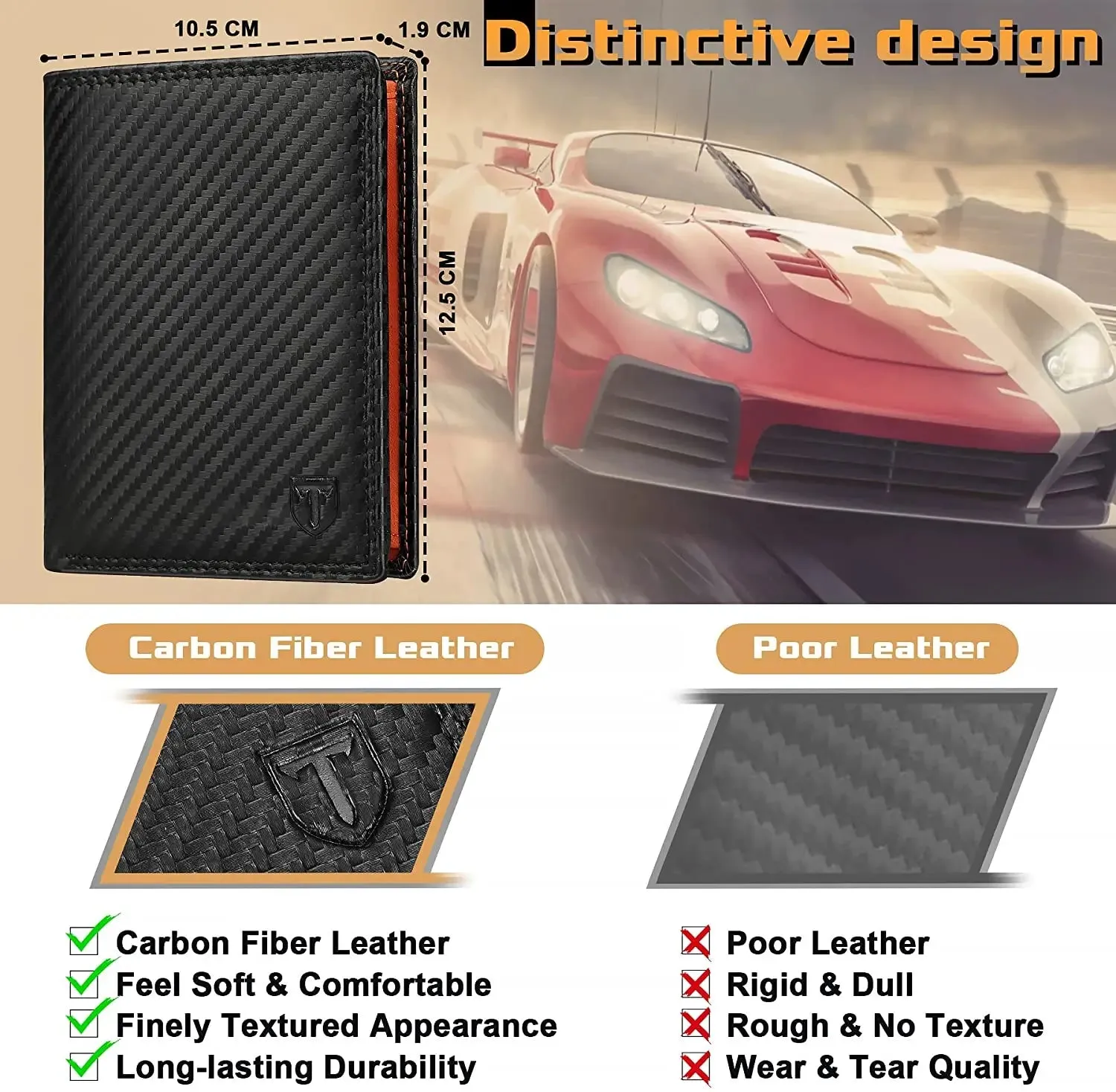 TEEHON Leather Smart Wallet with RFID Blocking