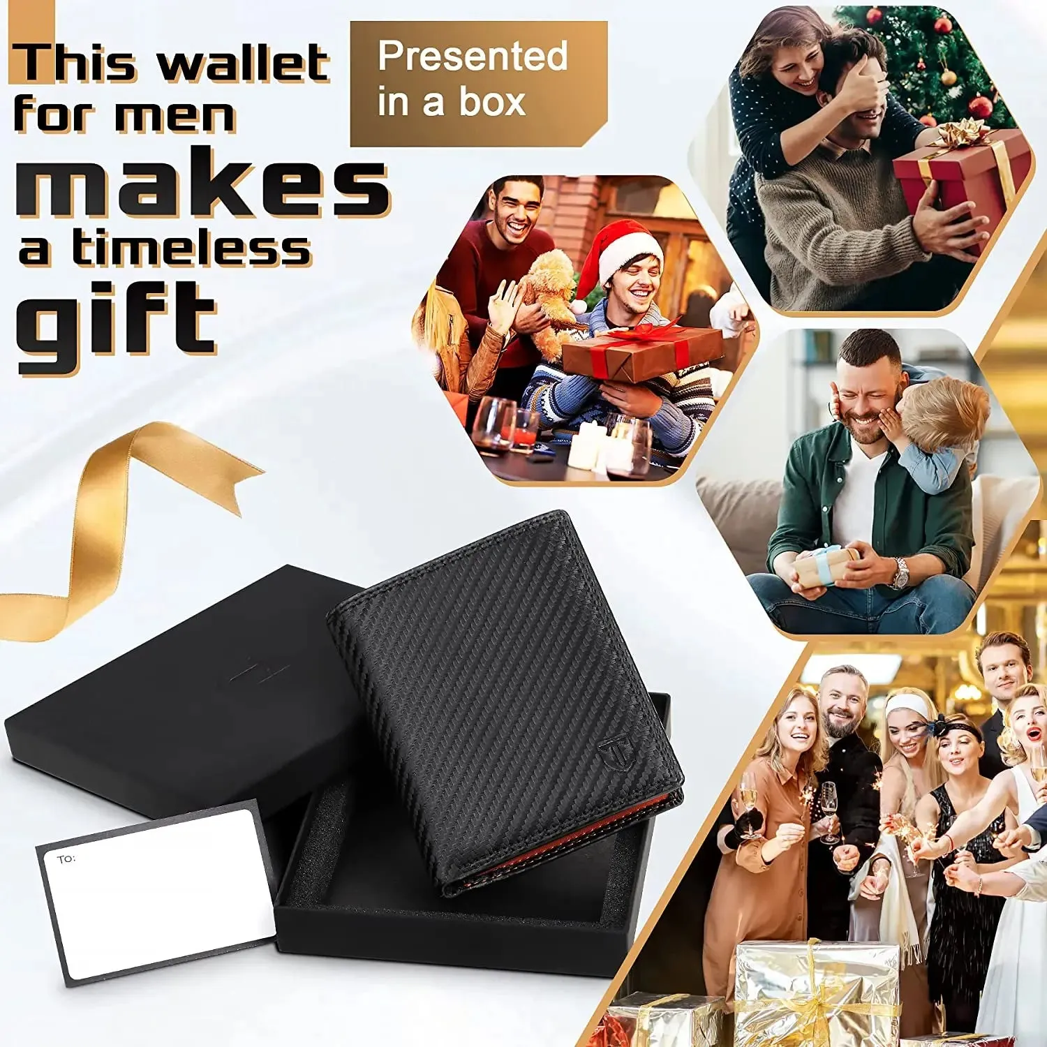 TEEHON Leather Smart Wallet with RFID Blocking