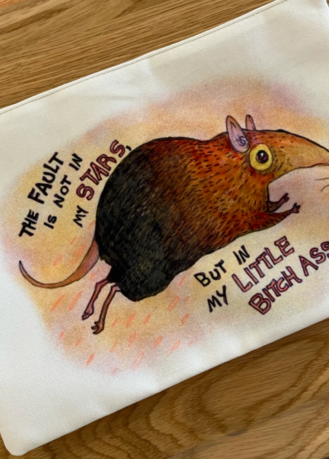 The Fault is Not in My Stars Shrew Polyester Pouch - Designed by Sadie Rothenberg