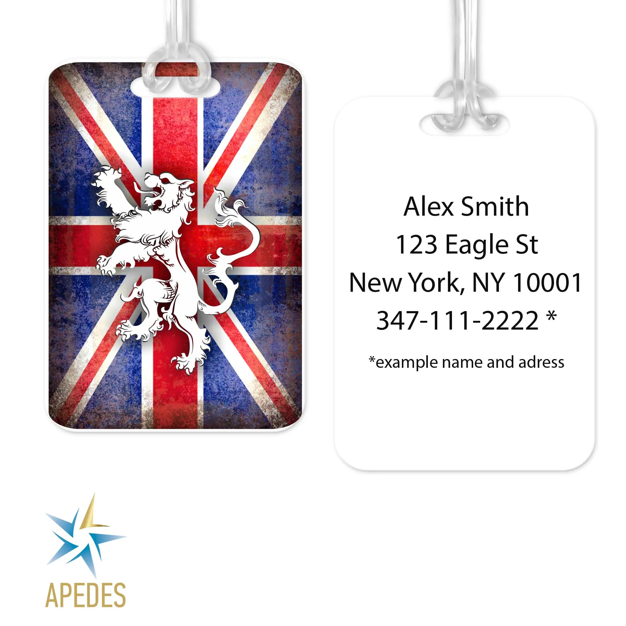 United Kingdom of Great Britain Flag Rectangle Luggage Tag