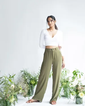 V Neck  Long Sleeve  Crop Top