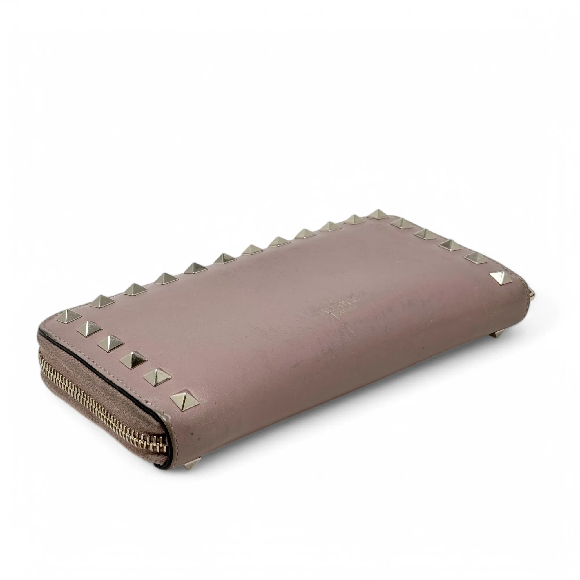 Valentino Nude Rockstud Zip Wallet