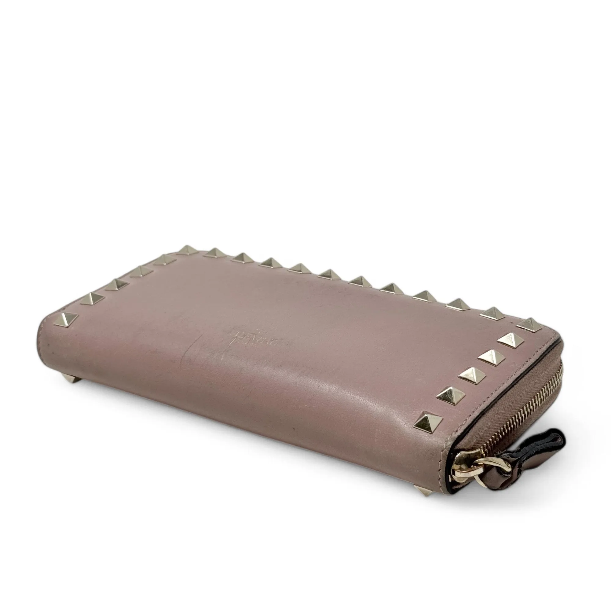 Valentino Nude Rockstud Zip Wallet