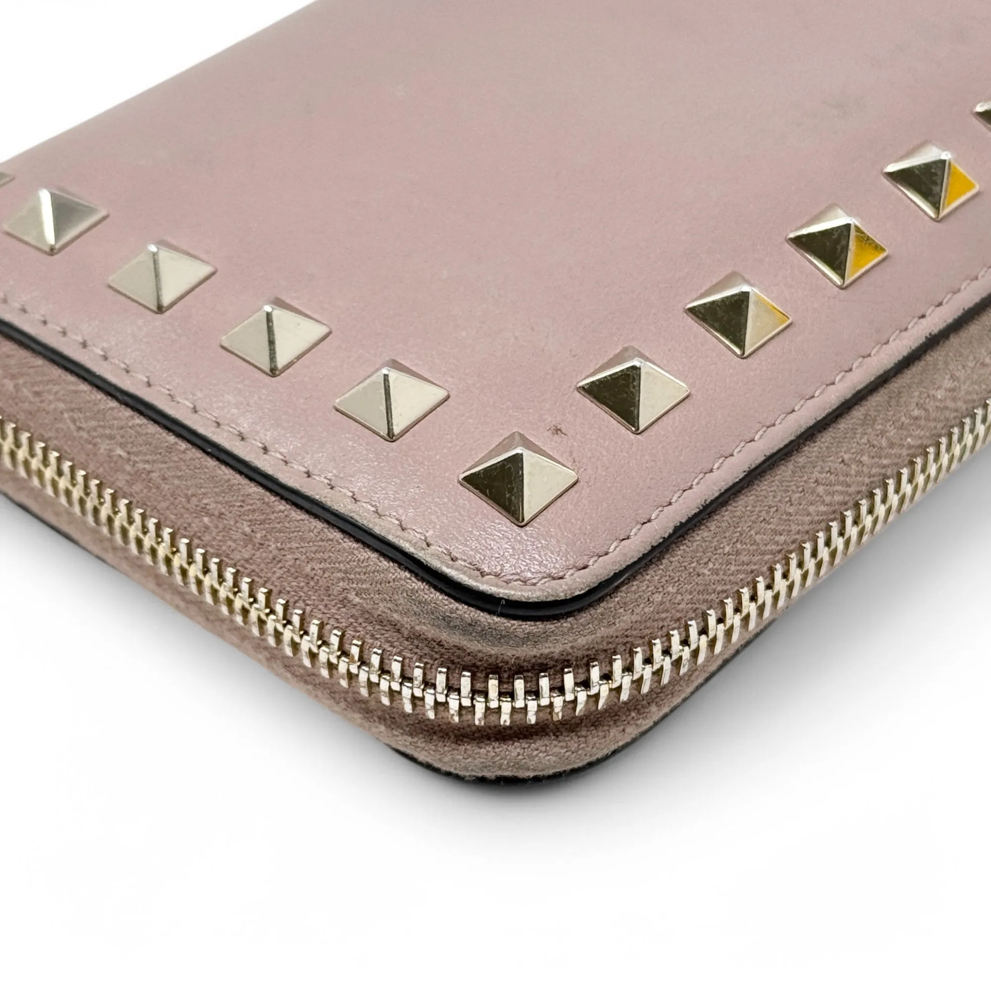 Valentino Nude Rockstud Zip Wallet