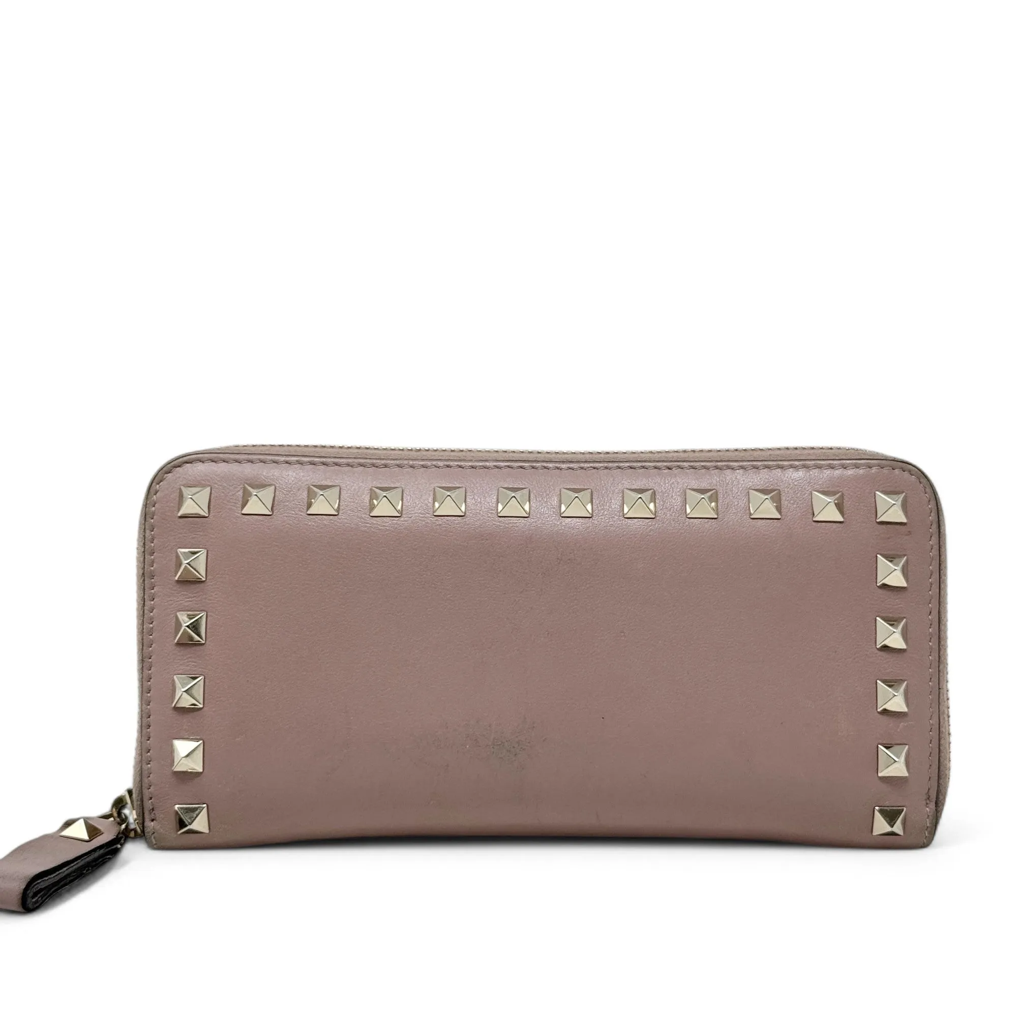 Valentino Nude Rockstud Zip Wallet