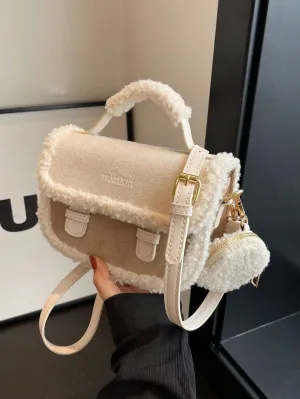 Vintage Furry Mini Square Handbag