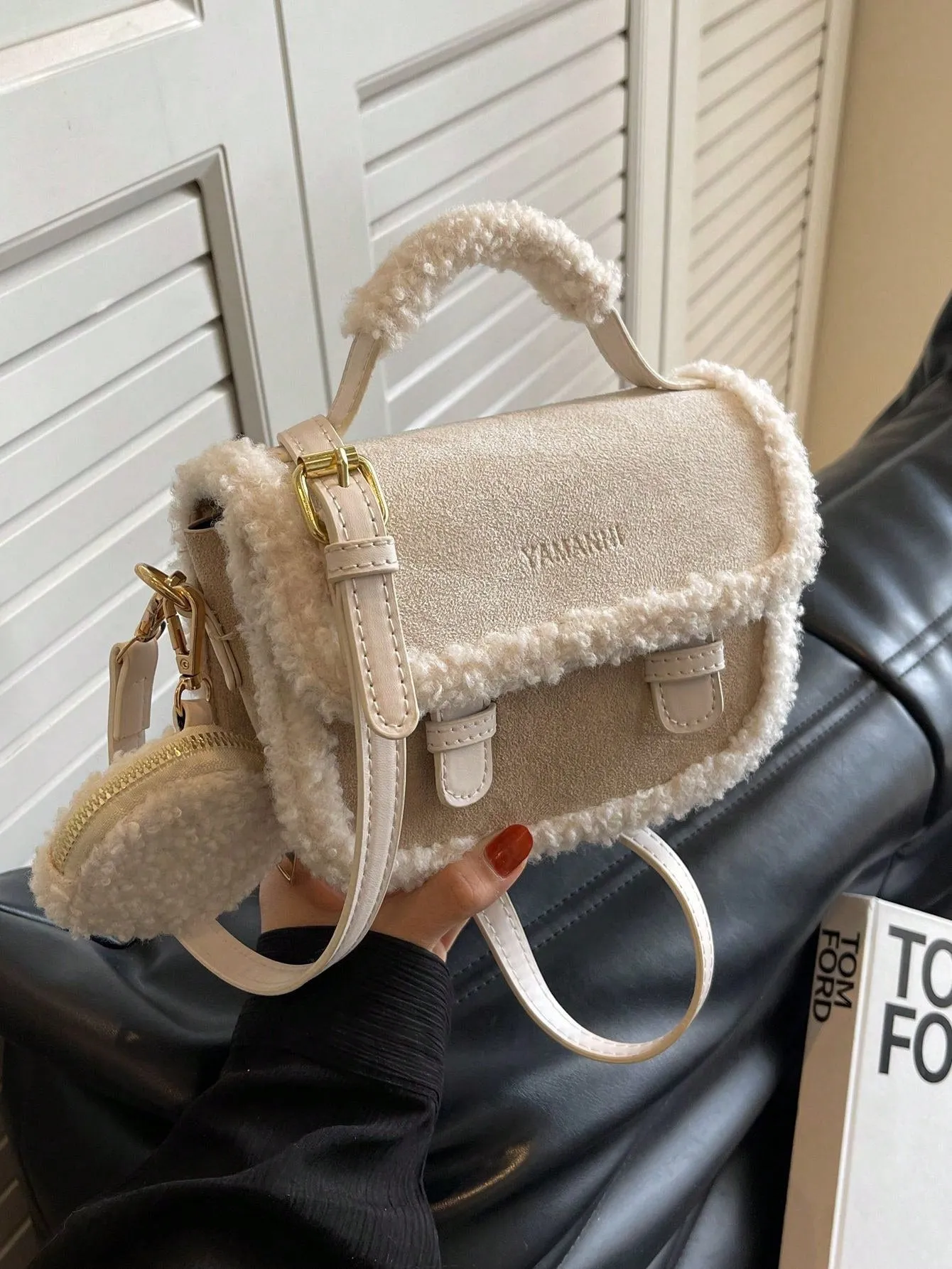 Vintage Furry Mini Square Handbag