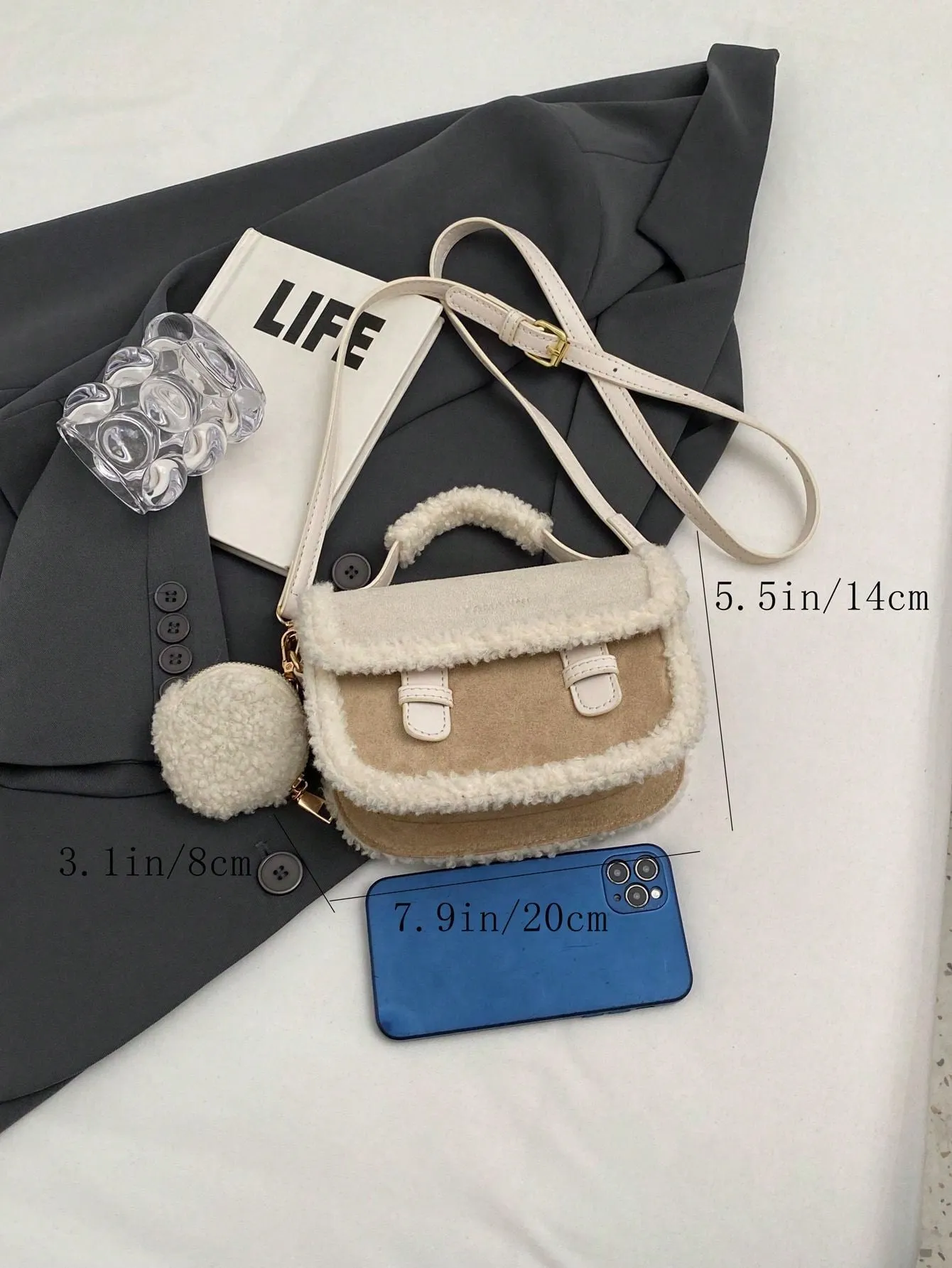 Vintage Furry Mini Square Handbag