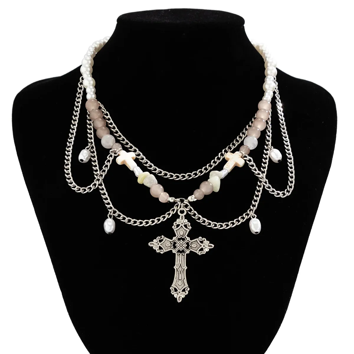 Vintage Gothic Mesh Metal Chain Necklace