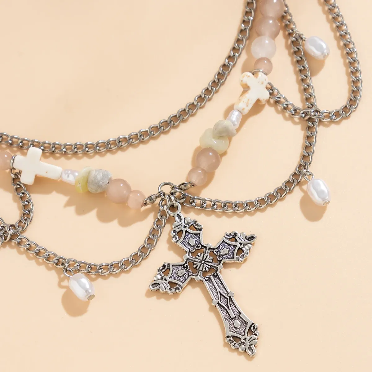 Vintage Gothic Mesh Metal Chain Necklace