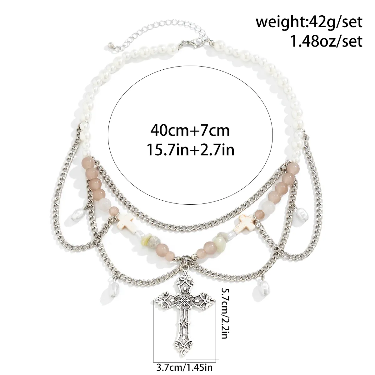 Vintage Gothic Mesh Metal Chain Necklace