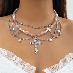 Vintage Gothic Mesh Metal Chain Necklace
