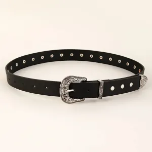Vintage Rivet Gothic Belt - Punk Y2K Metal Buckle
