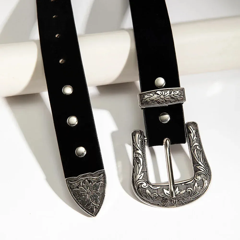 Vintage Rivet Gothic Belt - Punk Y2K Metal Buckle