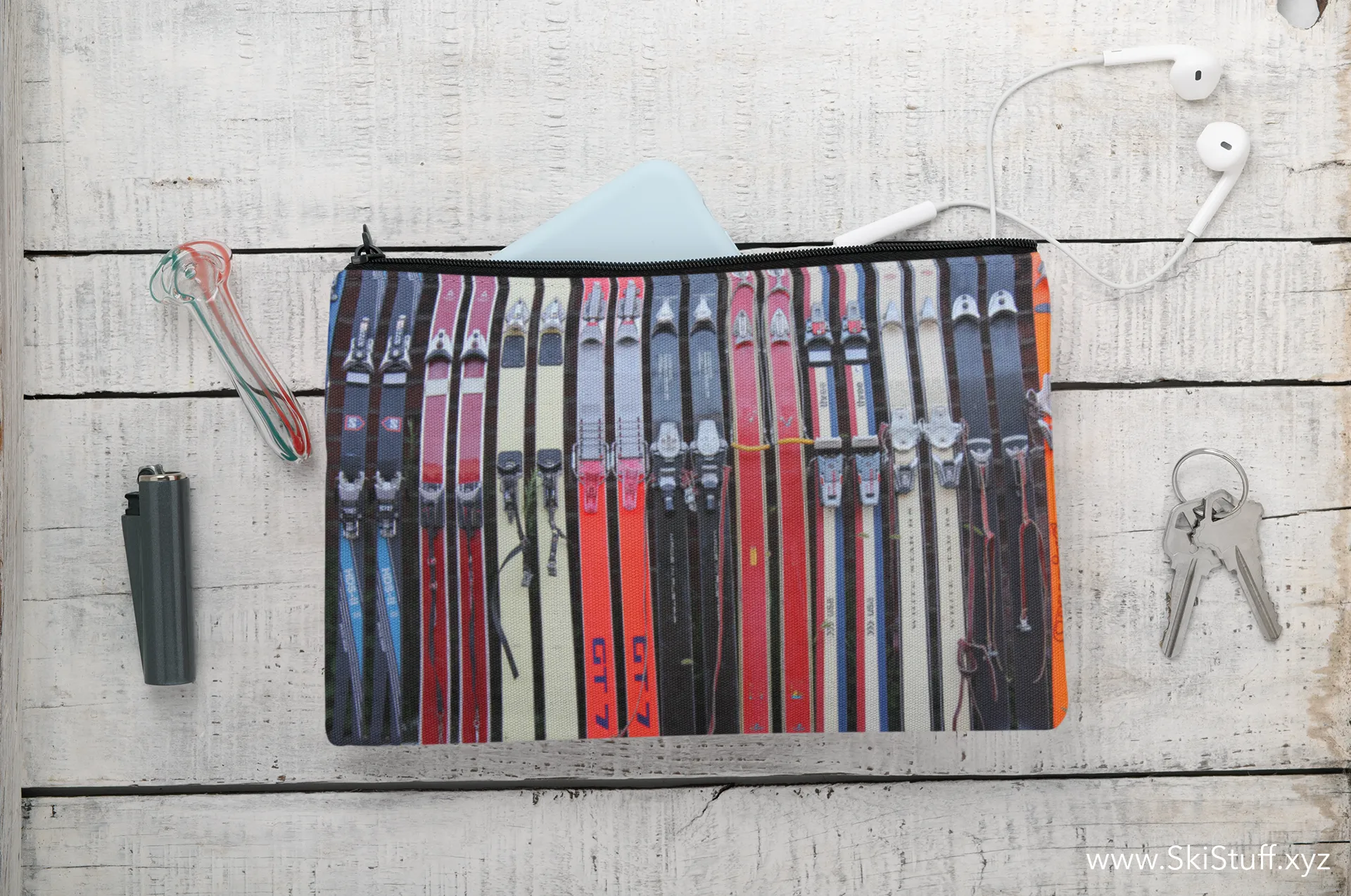 Vintage Skis - Accessory Pouch w T-bottom