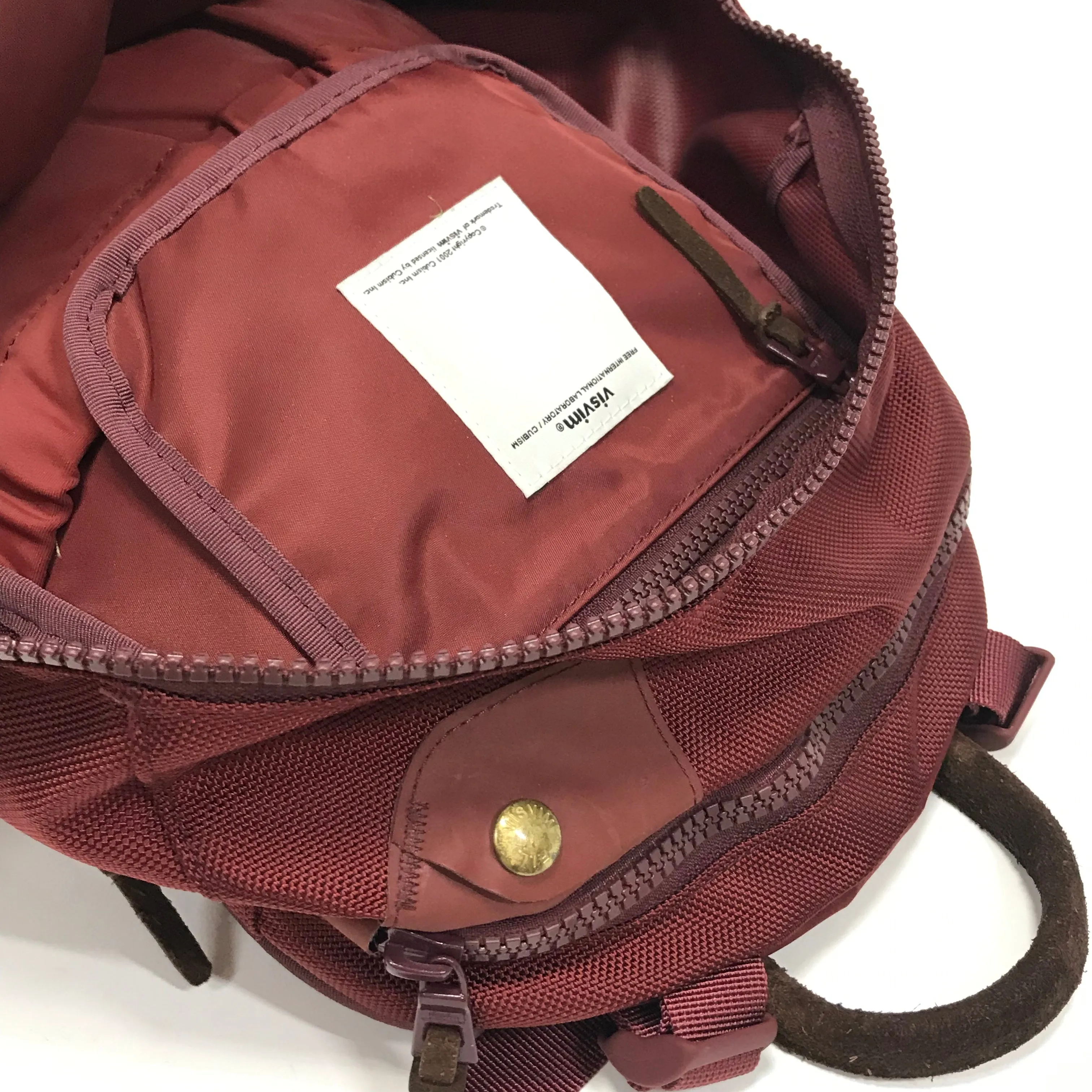 Visvim 20L Prime Cordura Ballistic Nylon Backpack Burgundy