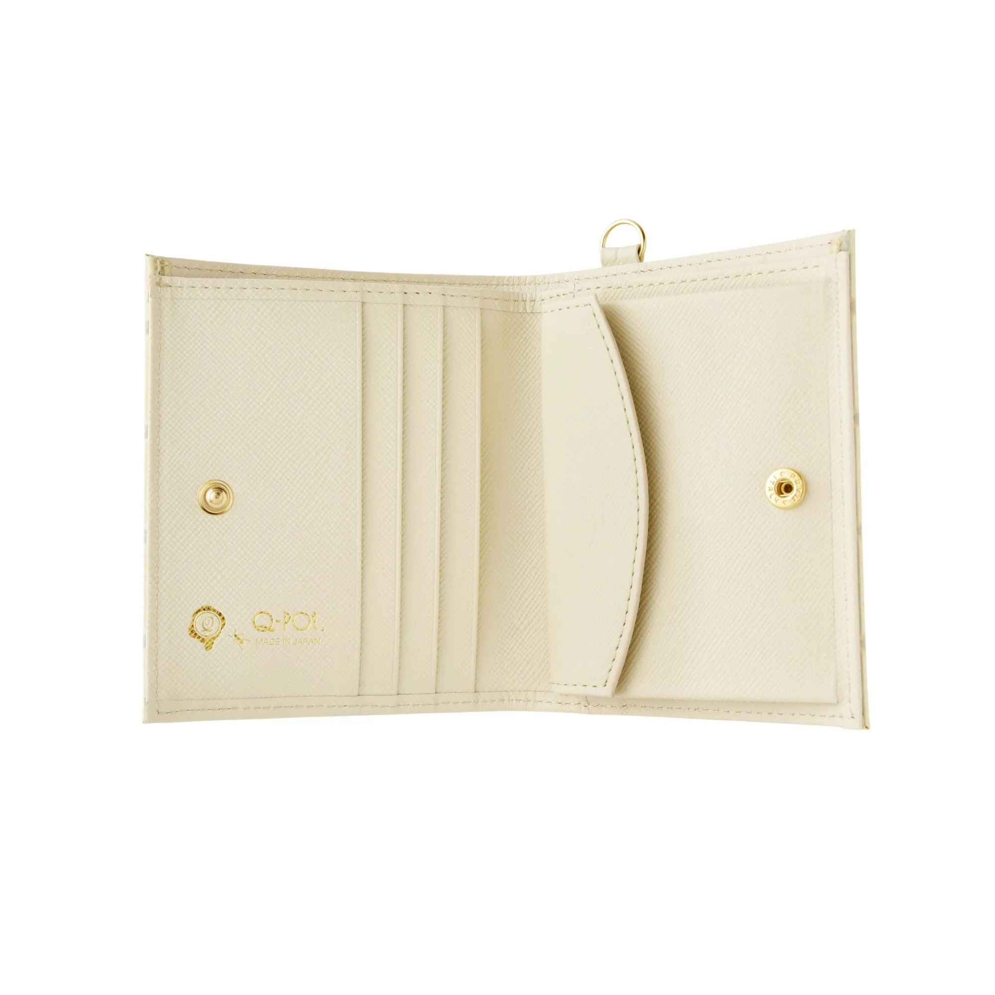White Chocolate Leather Flap Short Wallet【Japan Jewelry】