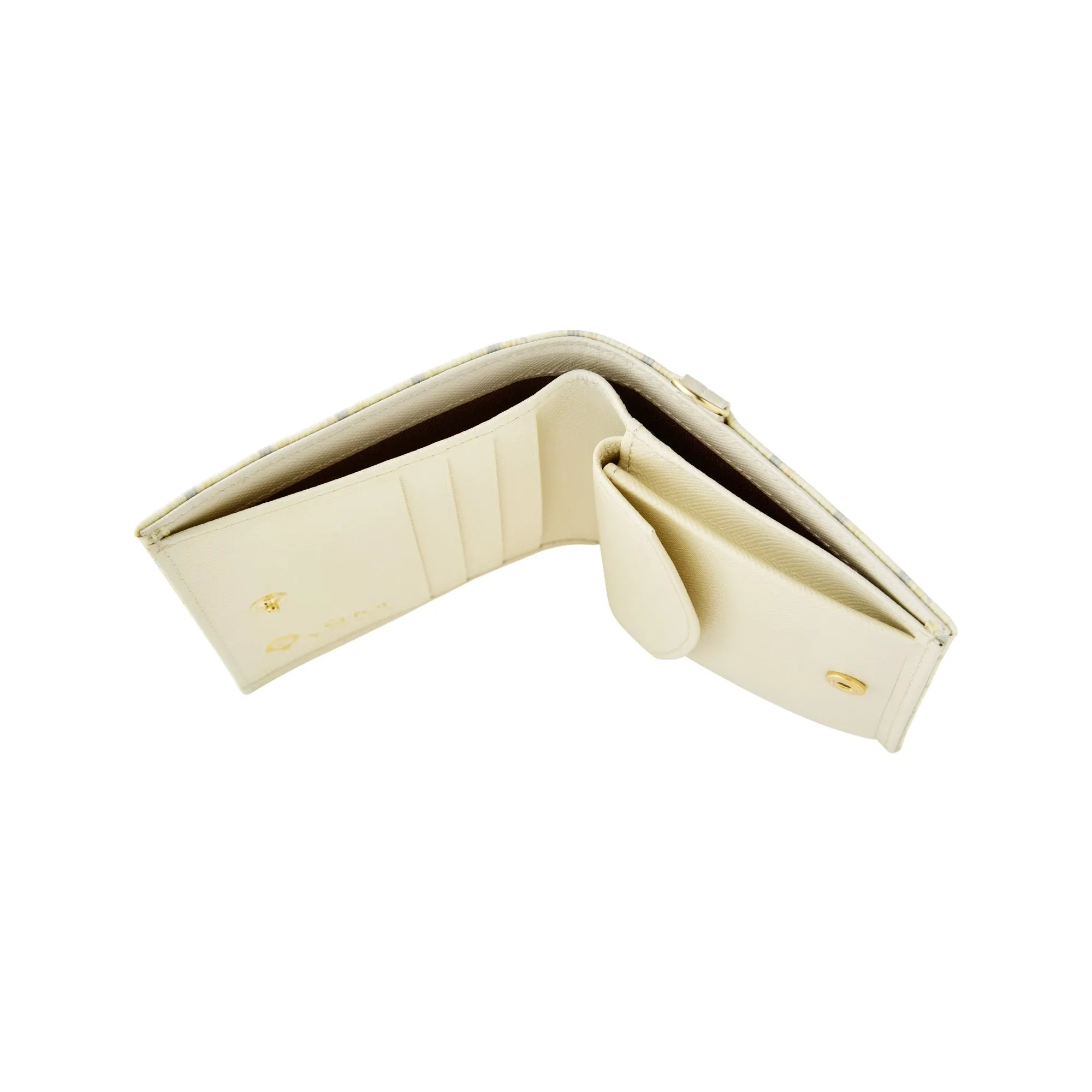 White Chocolate Leather Flap Short Wallet【Japan Jewelry】