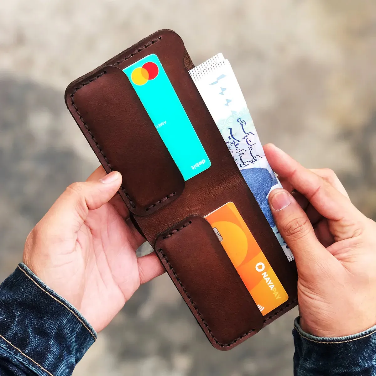 Wolf - The Vortex A Leather Bifold Wallet