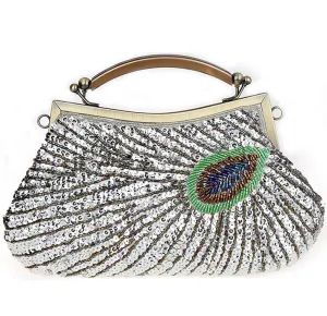 Women's Retro peacock Beaded Wedding Sequin Evening Bags|JaosWish