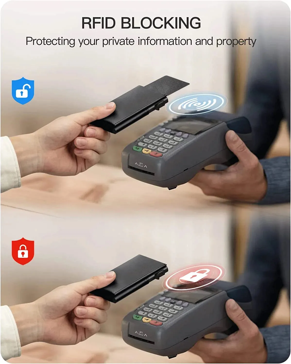 YE TREE Leather Pop-up Smart Wallet with RFID Blocking