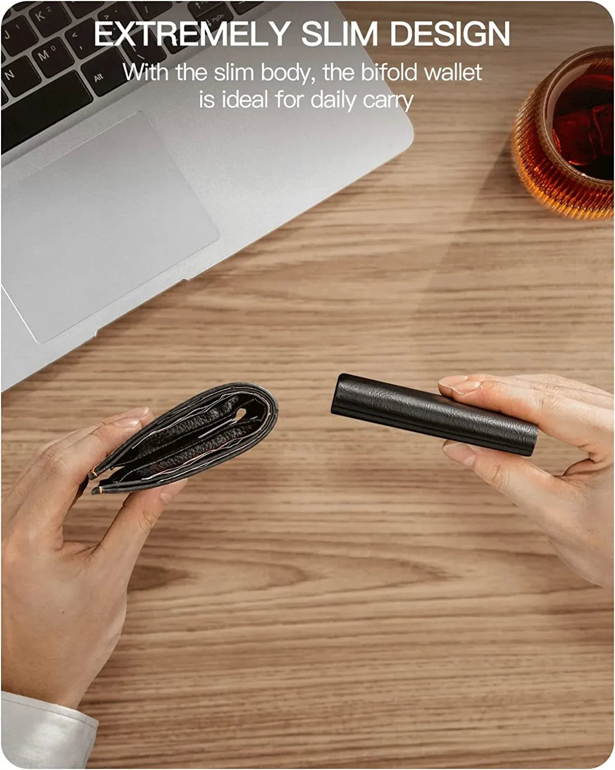 YE TREE Leather Pop-up Smart Wallet with RFID Blocking