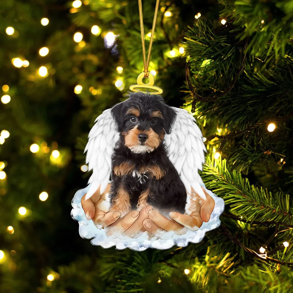 Yorkie Poo-In The Hands Of God Xmas-Two Sided Ornament