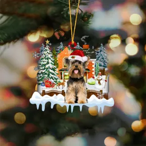 Yorkshire Terrier 1-Xmas House-Two Sided Ornament