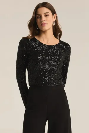 Z Supply: Aurora Sequin Top in Black